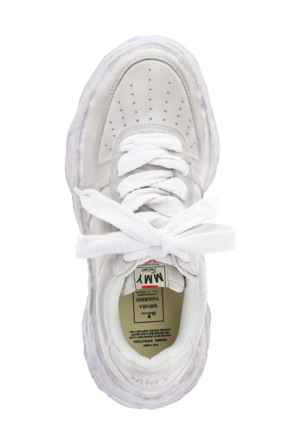 -WAYNE low-original distressed effect sole leather Low-Top sneakers White