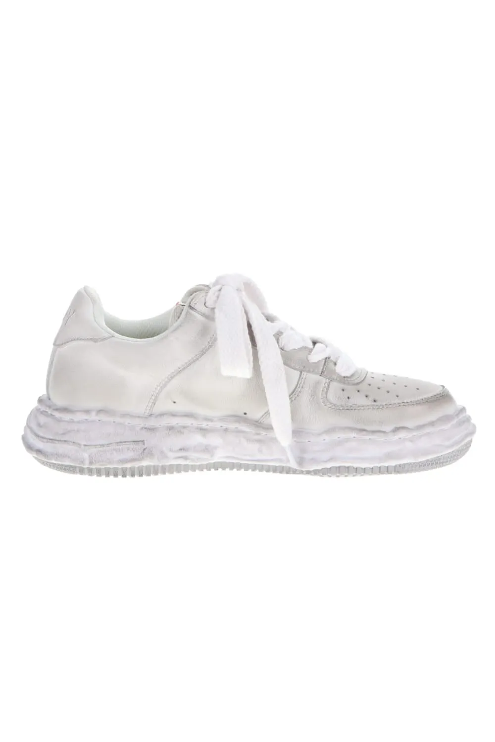 -WAYNE low-original distressed effect sole leather Low-Top sneakers White