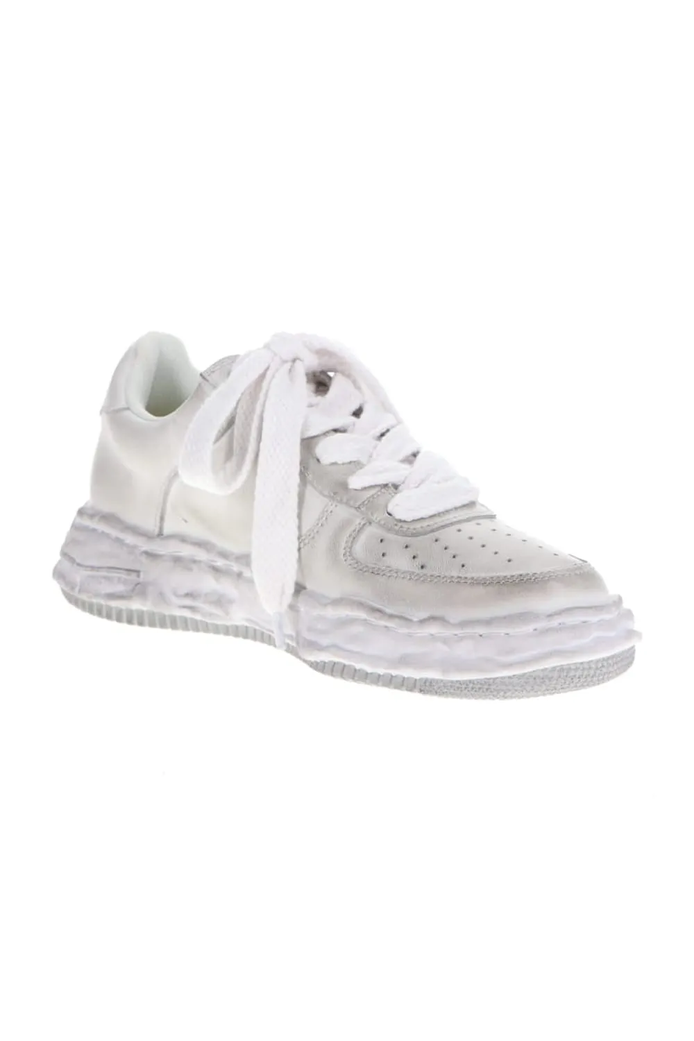 -WAYNE low-original distressed effect sole leather Low-Top sneakers White