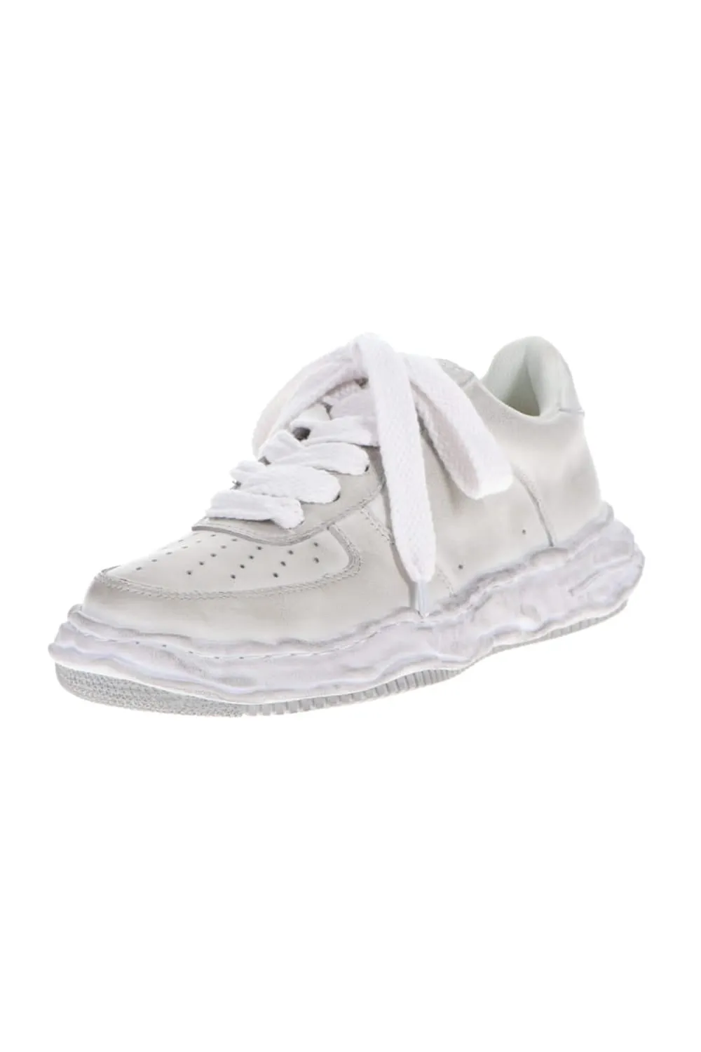 -WAYNE low-original distressed effect sole leather Low-Top sneakers White