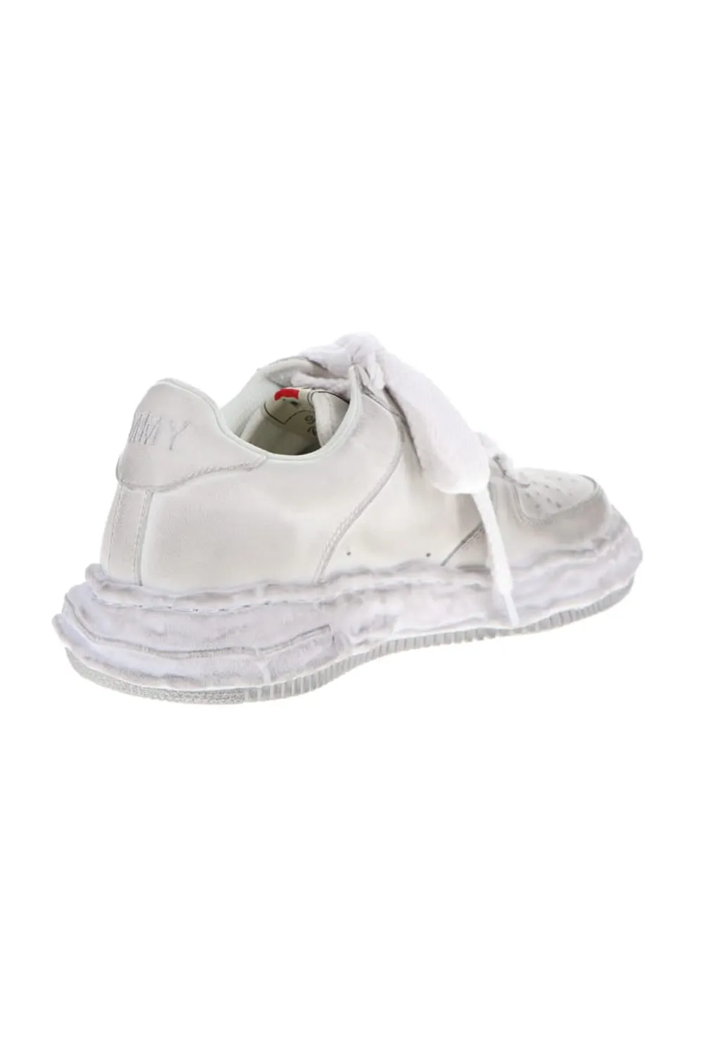 -WAYNE low-original distressed effect sole leather Low-Top sneakers White