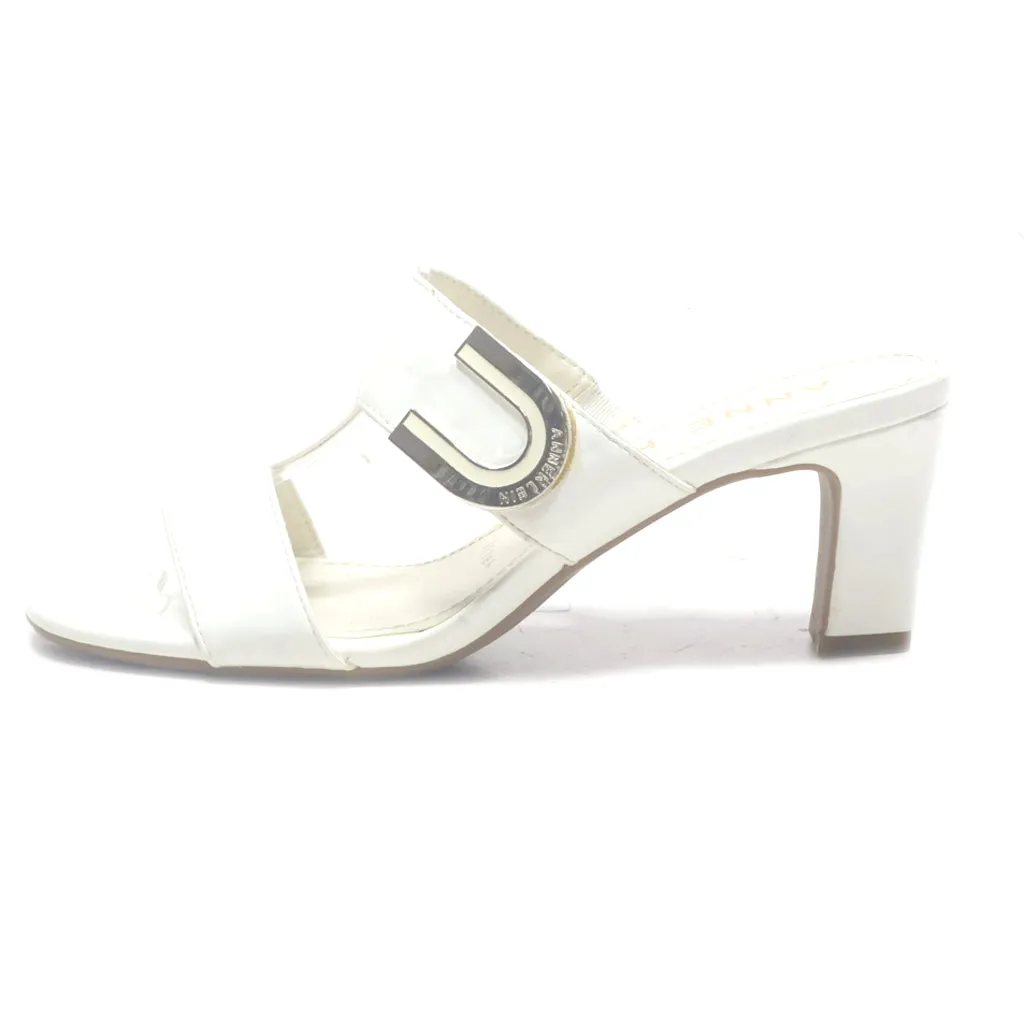 Anne Klein Mid-Heel Sandals Leather White Colour For Women