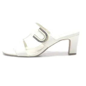 Anne Klein Mid-Heel Sandals Leather White Colour For Women
