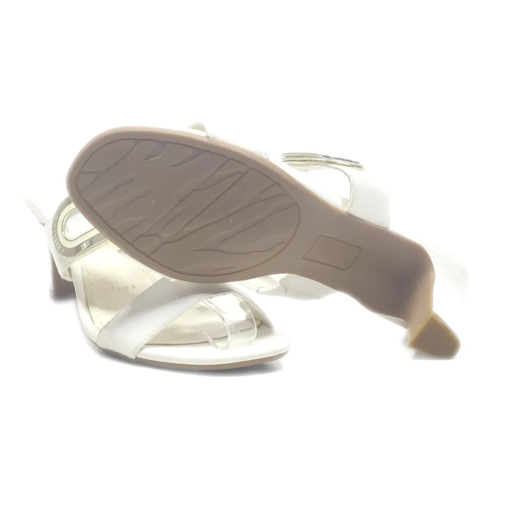 Anne Klein Mid-Heel Sandals Leather White Colour For Women