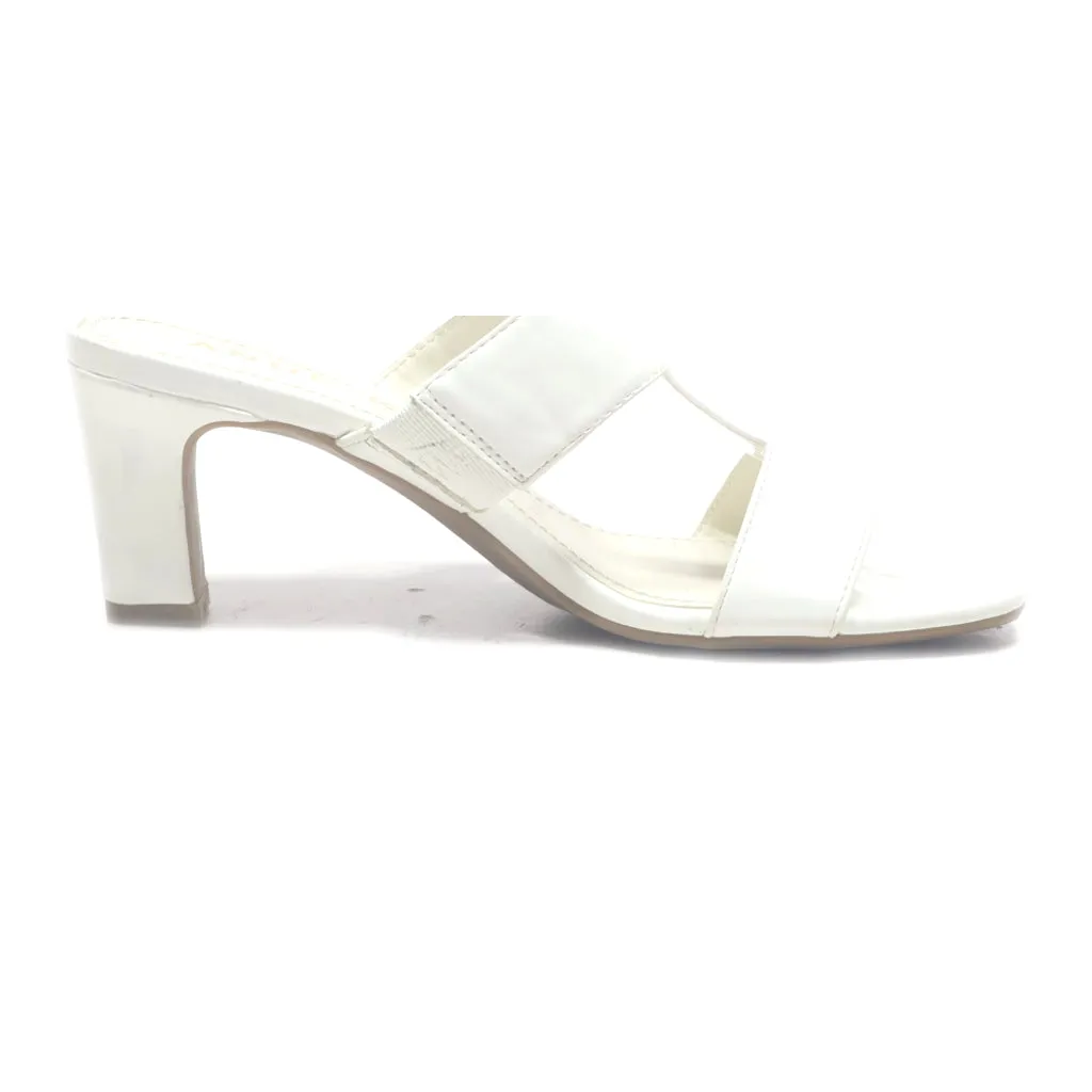 Anne Klein Mid-Heel Sandals Leather White Colour For Women