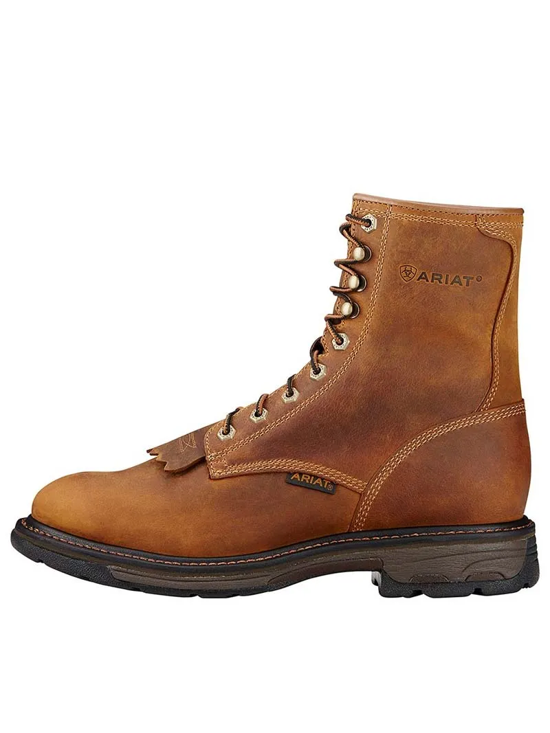 Ariat 10016266 Mens Workhog 8in Lace Up Work Boot Aged Bark