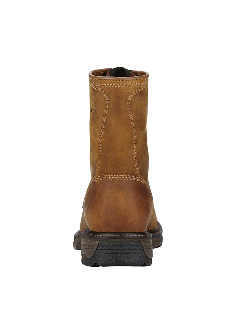 Ariat 10016266 Mens Workhog 8in Lace Up Work Boot Aged Bark