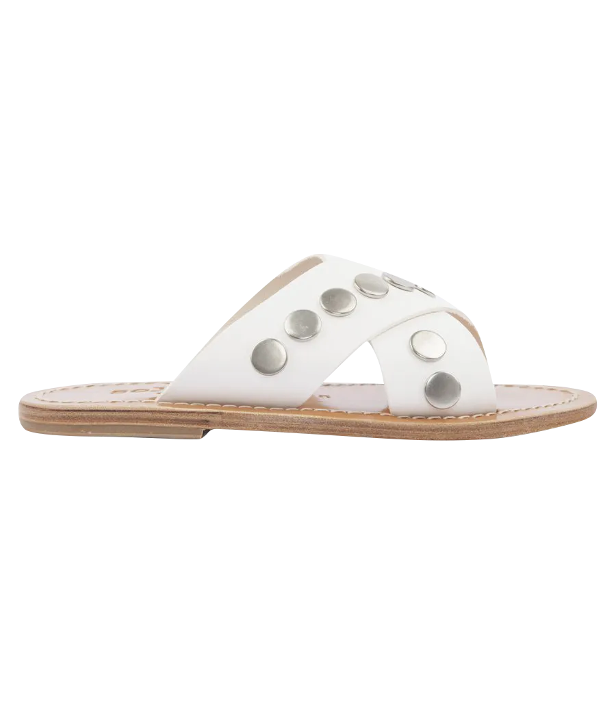 ARIS STUDS SANDALS FT WIDE CRISSCROSS SUPPORT STAPS WHITE