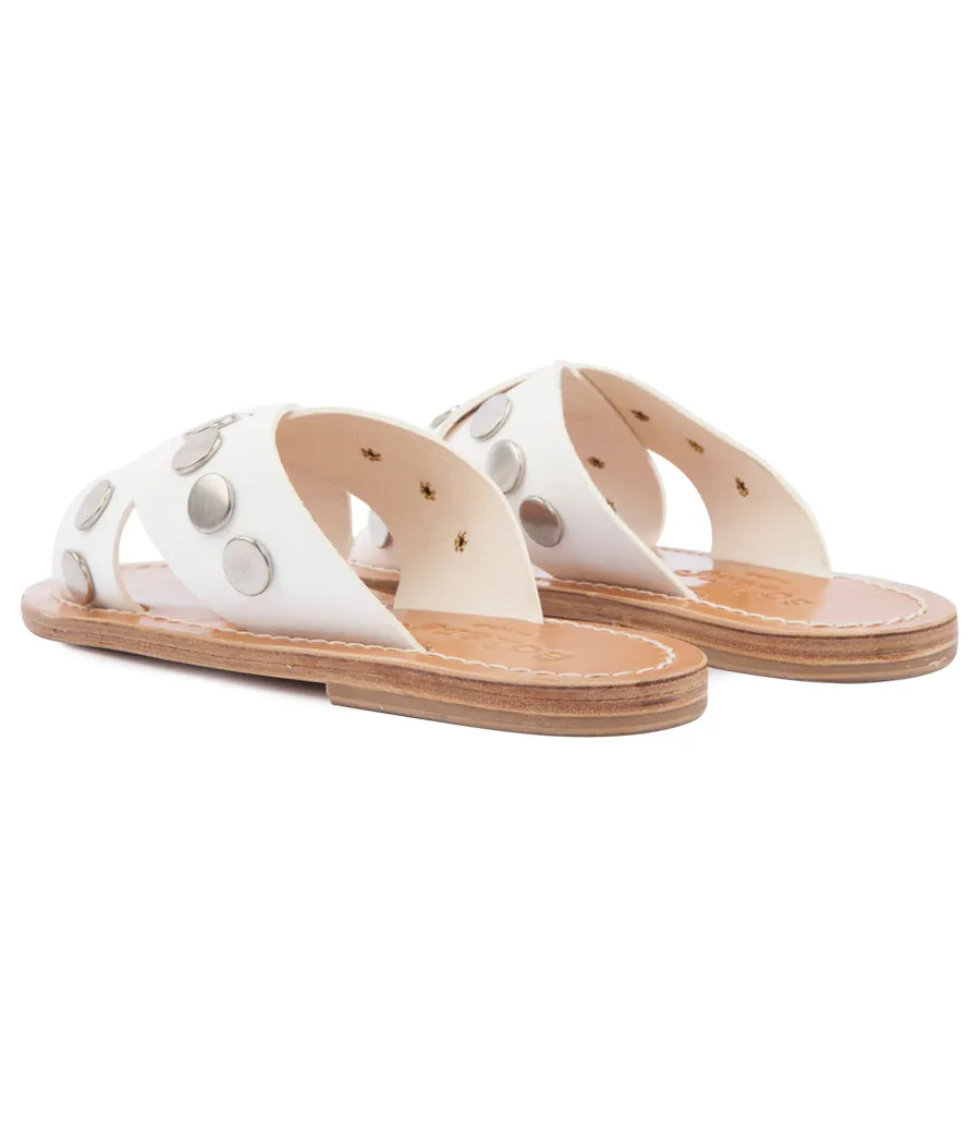 ARIS STUDS SANDALS FT WIDE CRISSCROSS SUPPORT STAPS WHITE