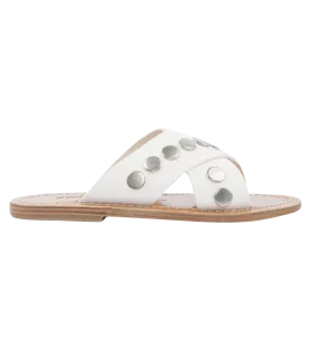 ARIS STUDS SANDALS FT WIDE CRISSCROSS SUPPORT STAPS WHITE