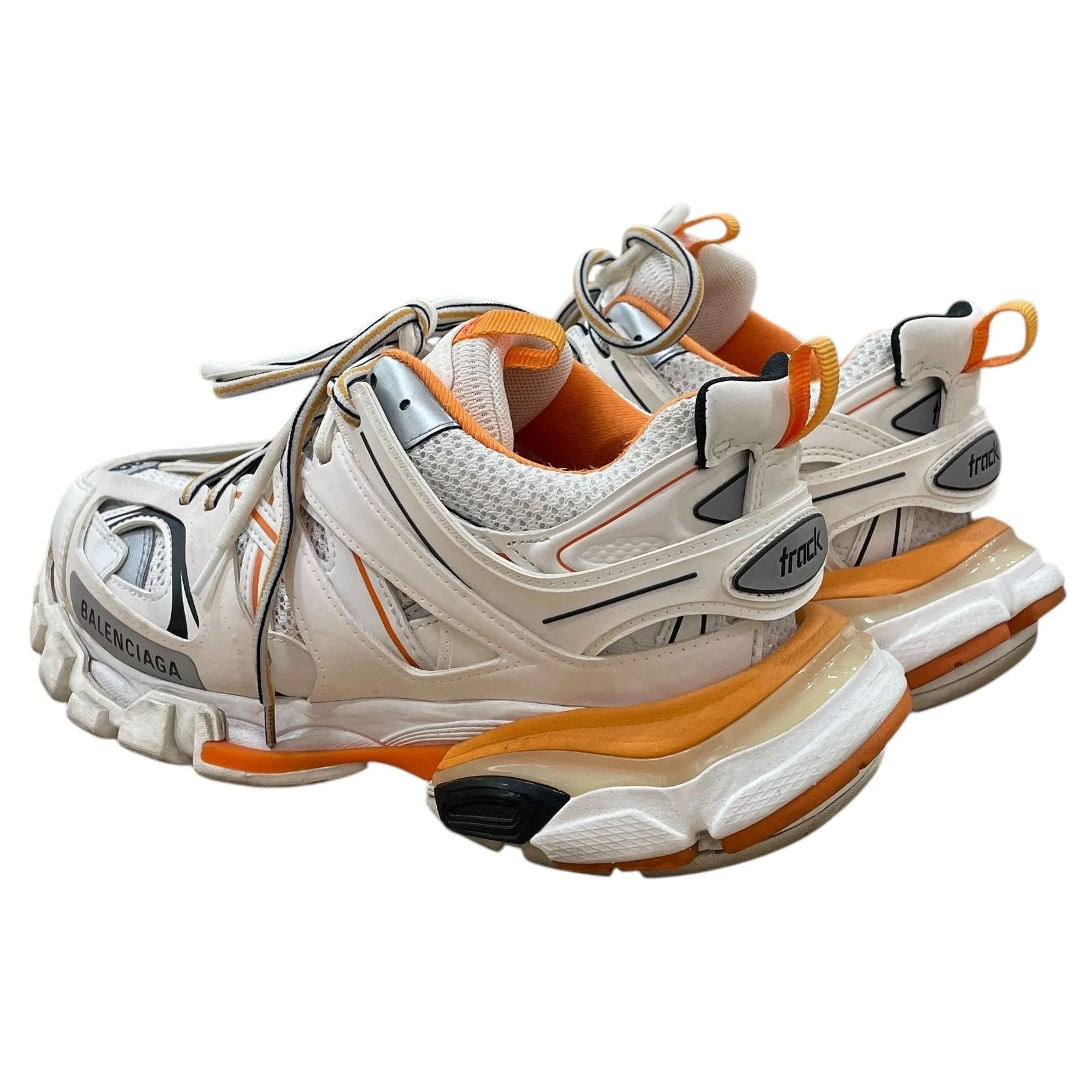 BALENCIAGA/Hi-Sneakers/US 8/WHT/orange track