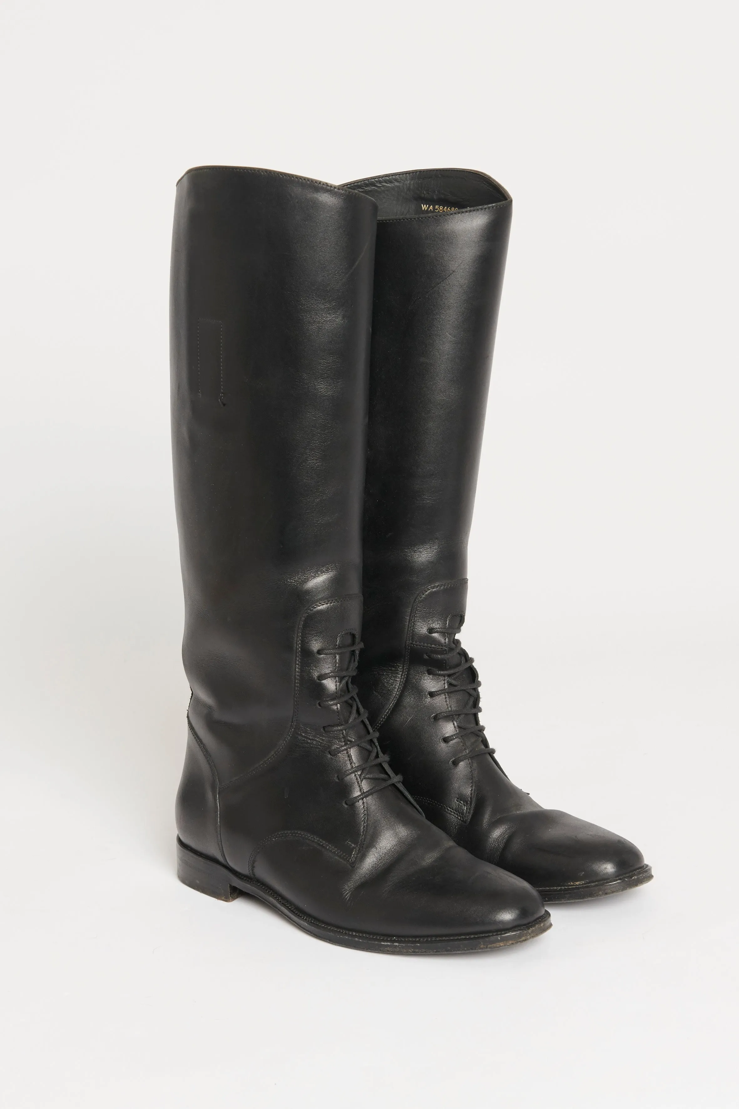 Black Equestrian Preowned Leather Boots