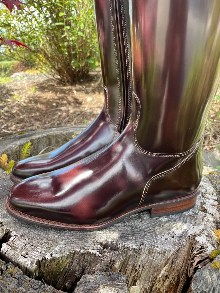Custom DeNiro Raffaello Dressage Boot - Brushed Brown with Pitone Rondine Top
