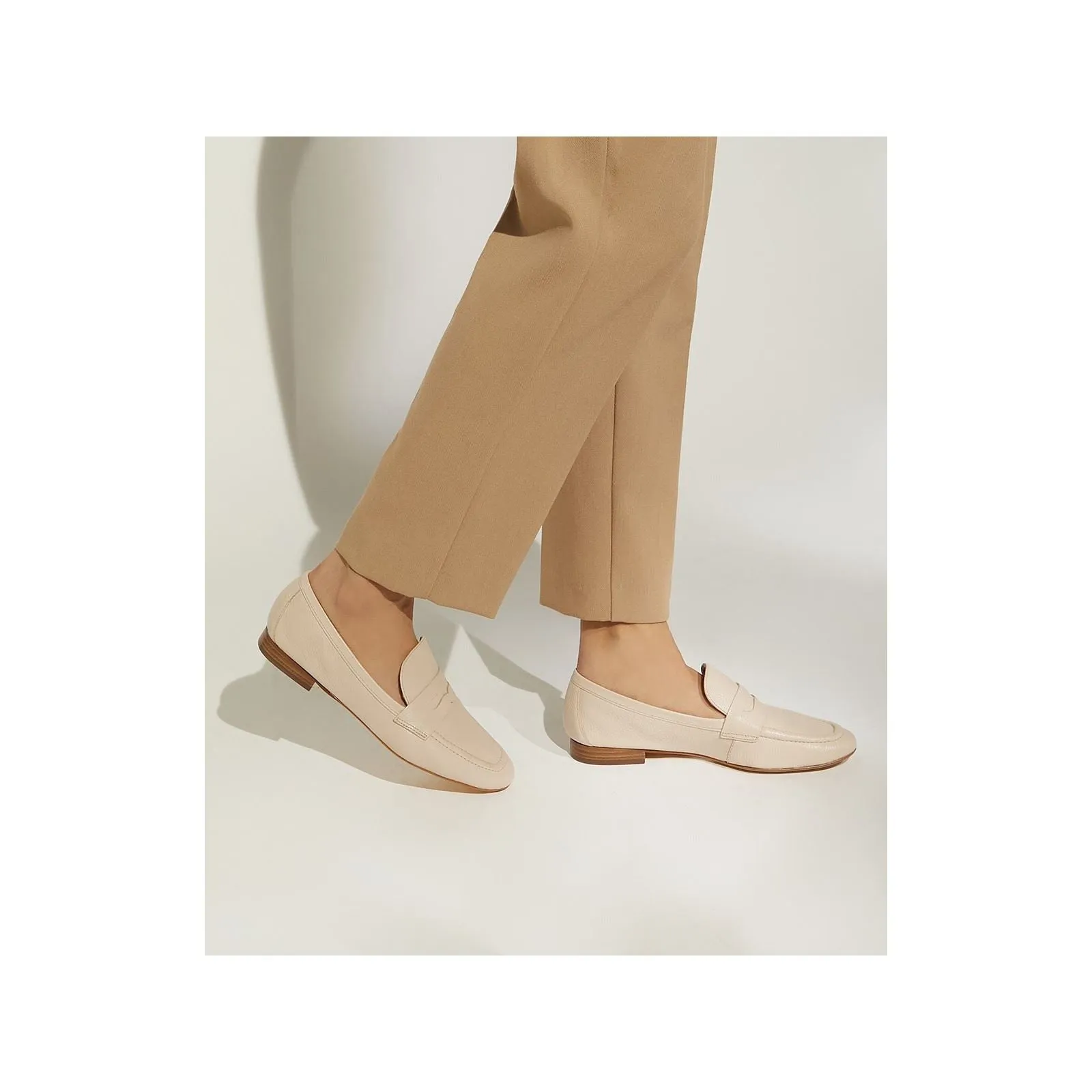 Dune Gianetta Leather Women's Ecru Loafers