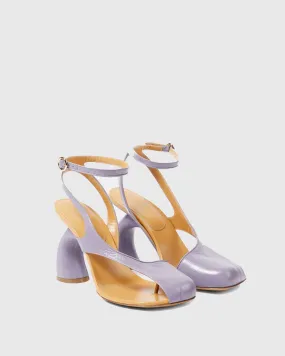 Fina Split Toe?Flared Heel Sandals In Purple