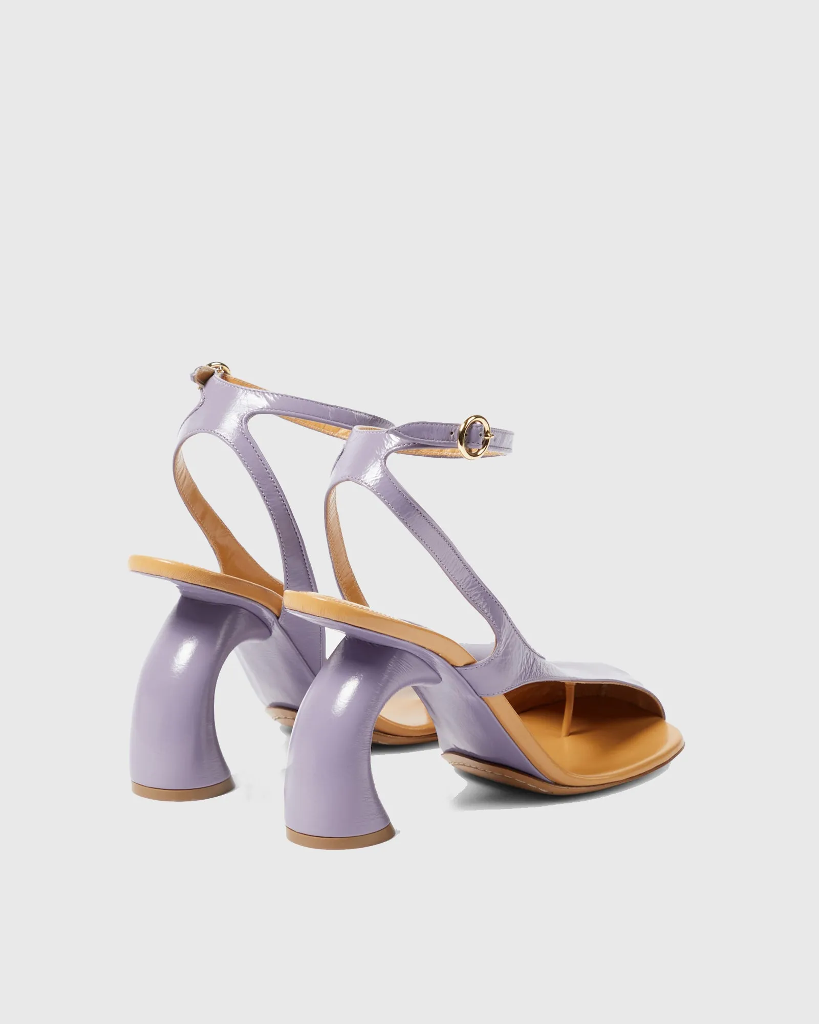 Fina Split Toe?Flared Heel Sandals In Purple