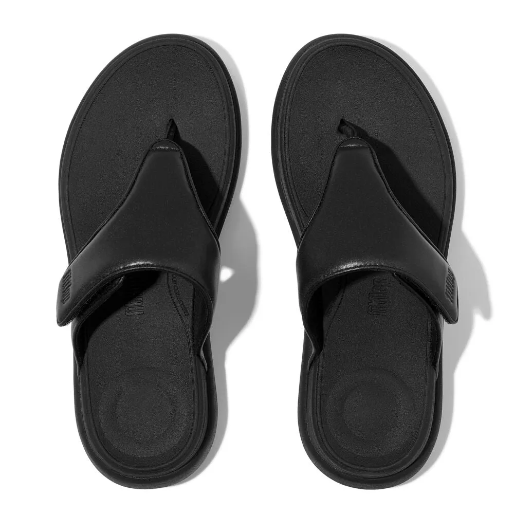 FitFlop F-Mode Go Adjustable Flatform Sandals - All Black