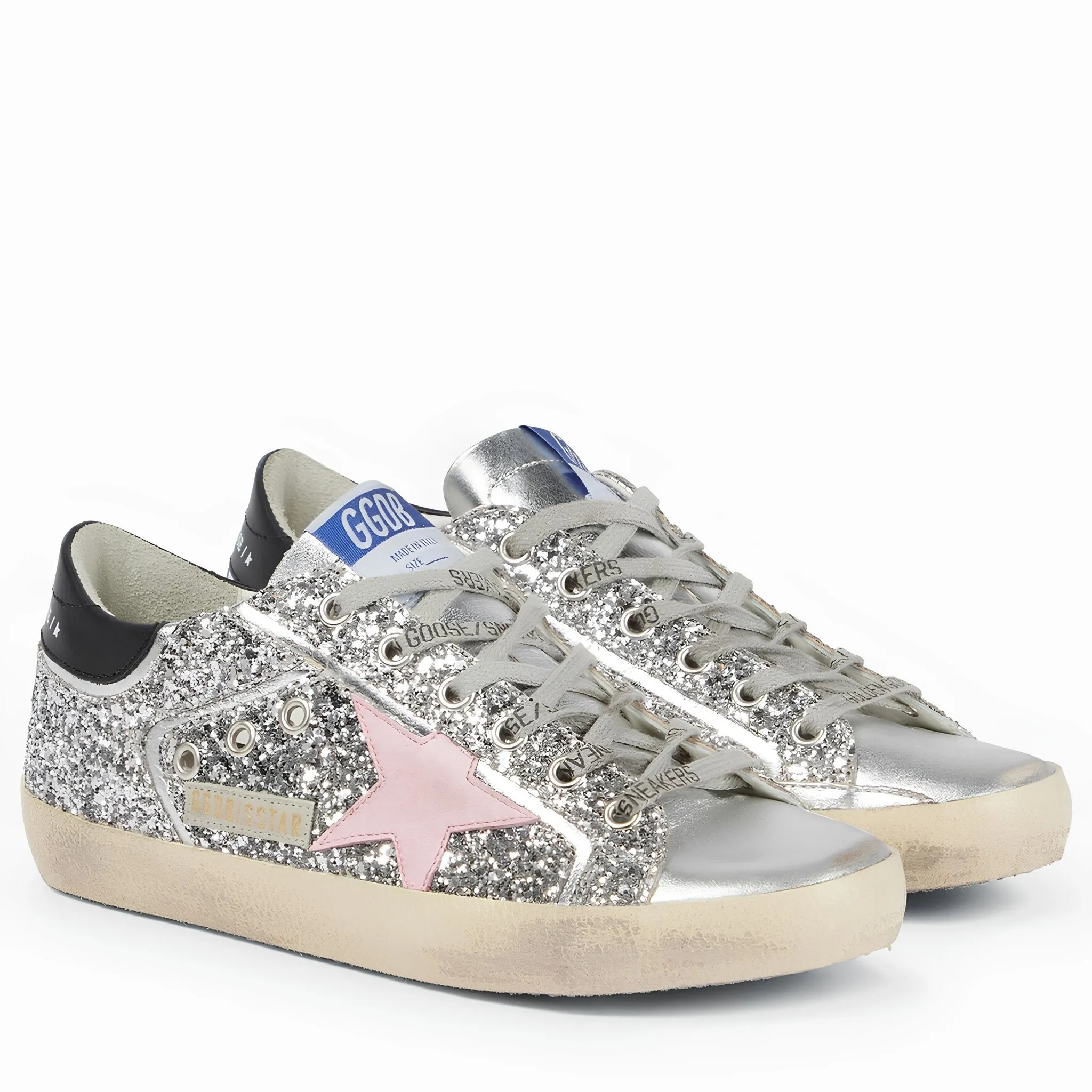 Golden Goose Super-Star Embellished Leather Sneakers