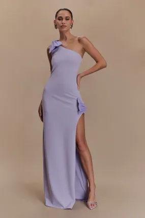 Hallie One Shoulder Bow Maxi Dress - Lilac