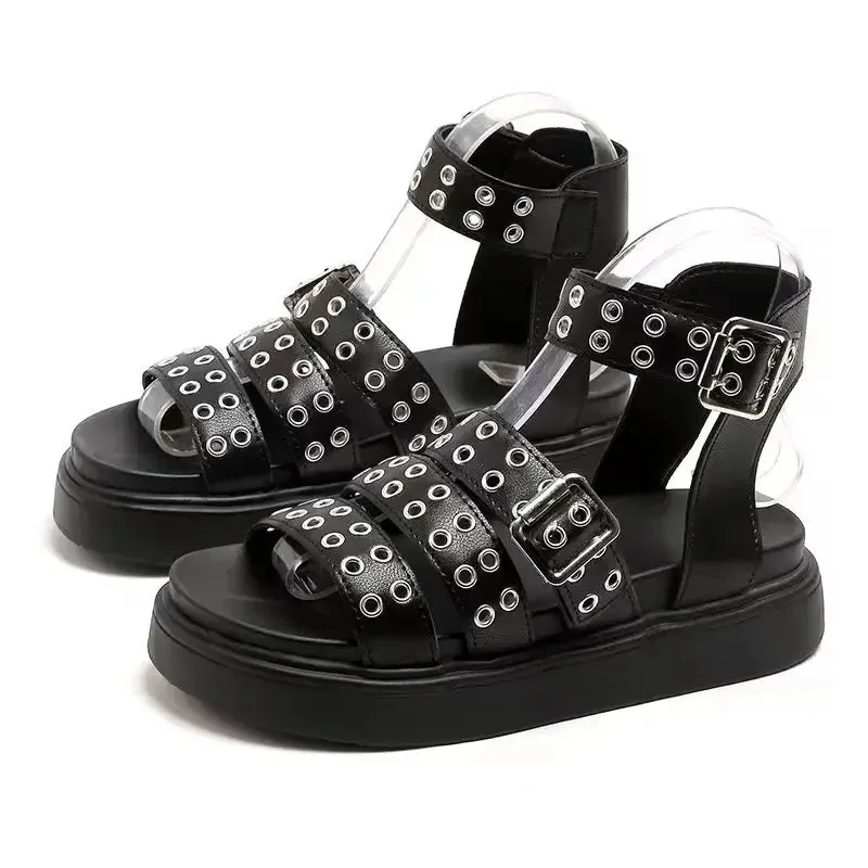 Joskaa 2024 New Open Toe Chunky Heel Sandals