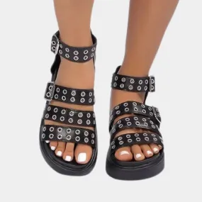 Joskaa 2024 New Open Toe Chunky Heel Sandals