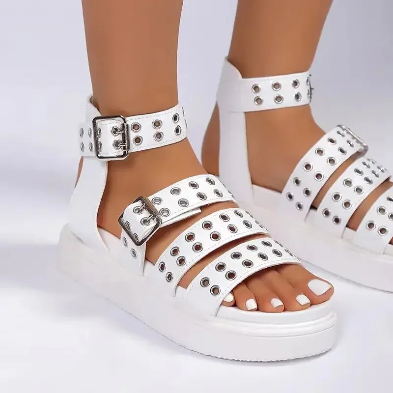 Joskaa 2024 New Open Toe Chunky Heel Sandals