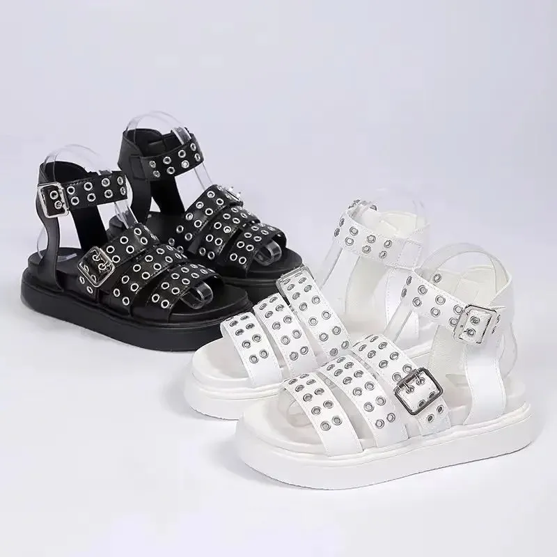 Joskaa 2024 New Open Toe Chunky Heel Sandals