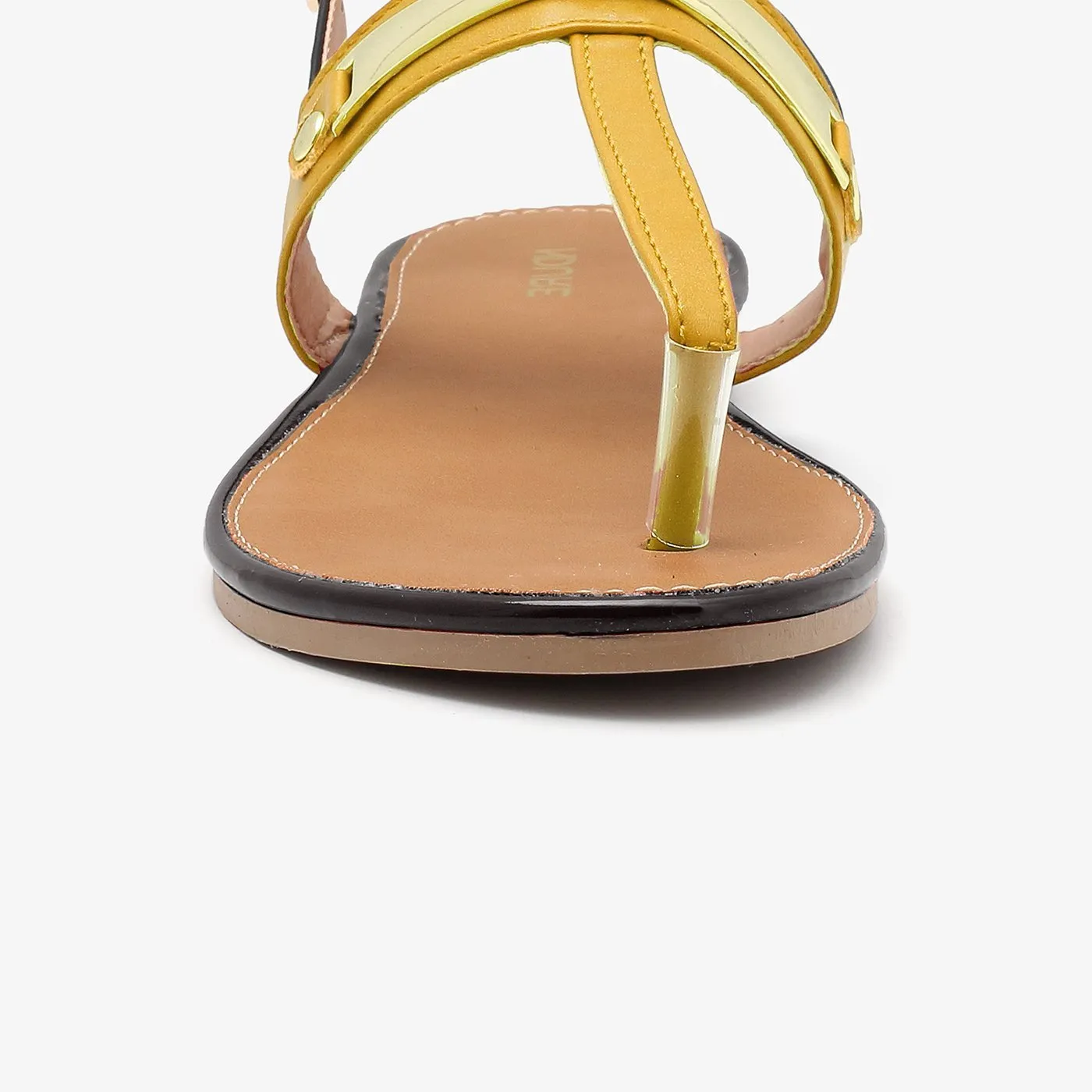 Metallic Trim Ladies Sandals