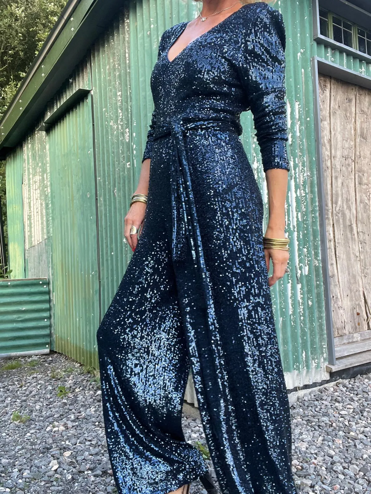 New York Jumpsuit Navy Sequin
