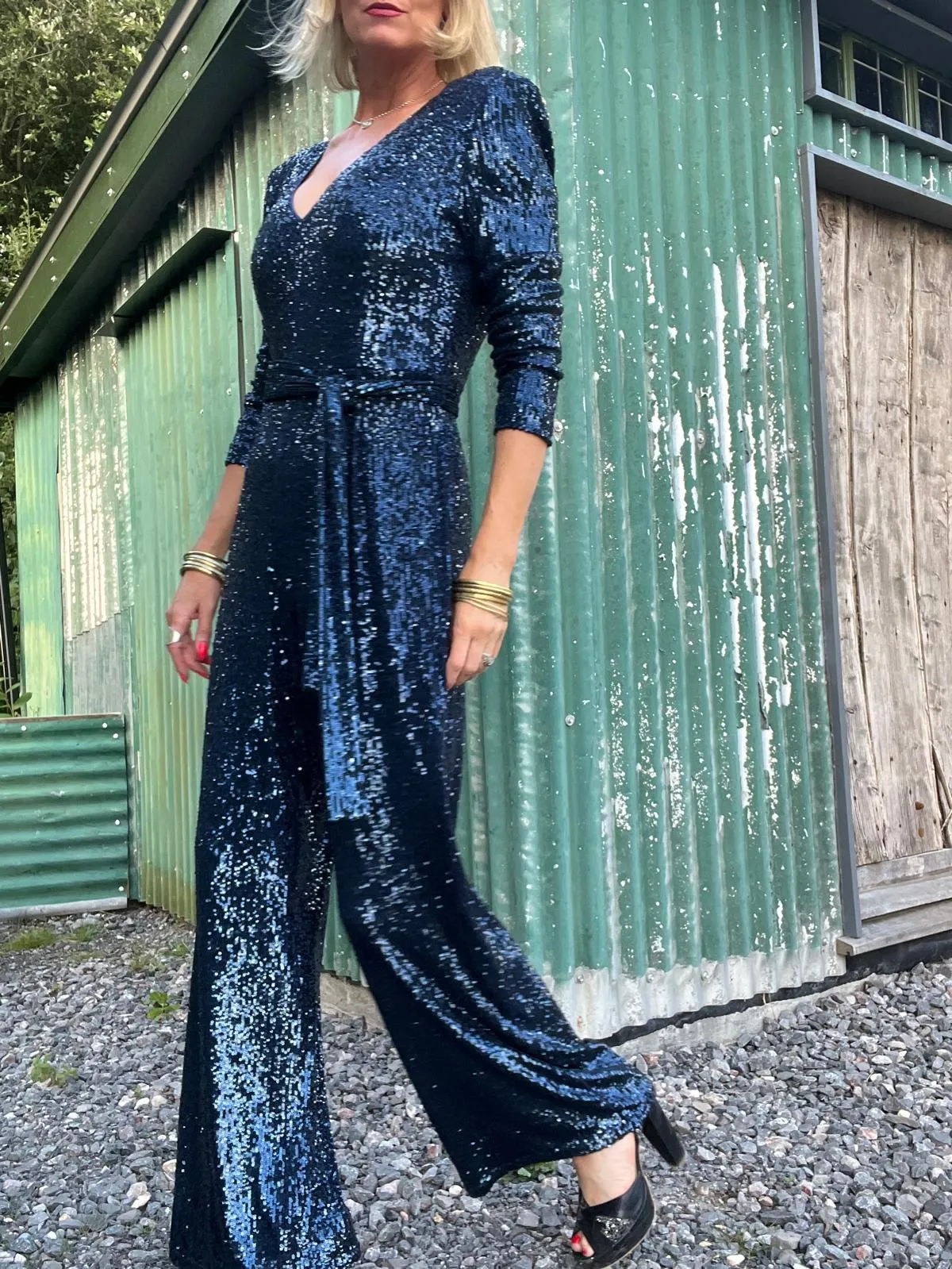 New York Jumpsuit Navy Sequin