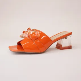 Rulie Orange Patent Leather Heels