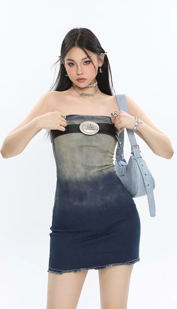 Sandblast Tube Mini Dress