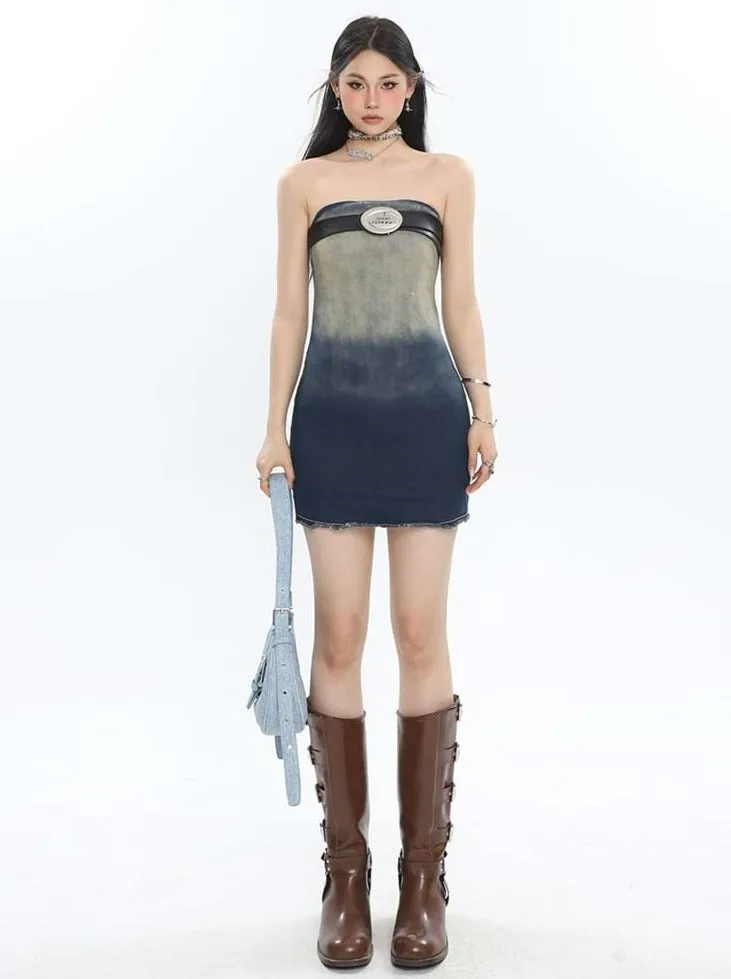 Sandblast Tube Mini Dress