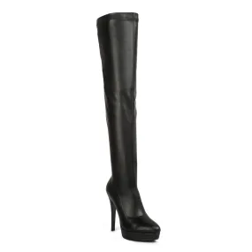 Stretch High Heeled Long Boots