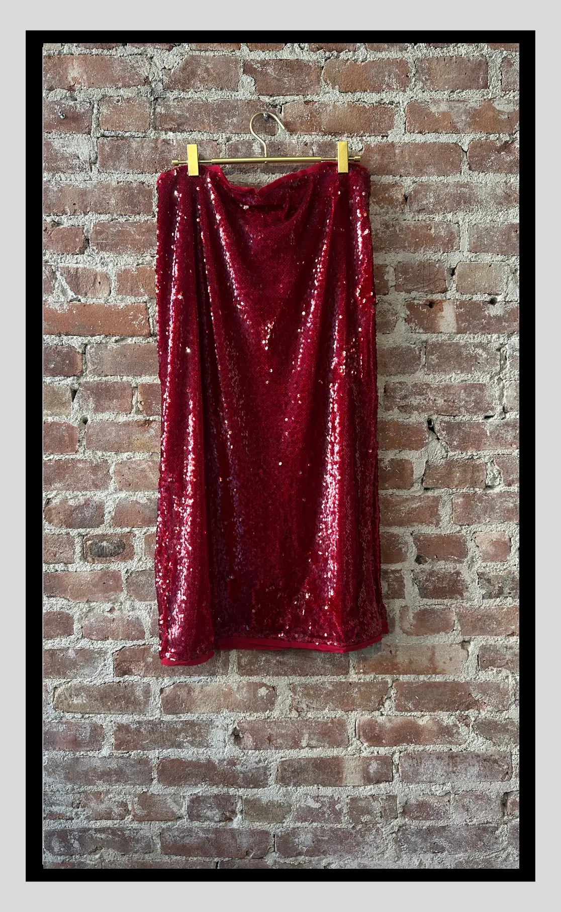 The Dark Red Sequin Skirt