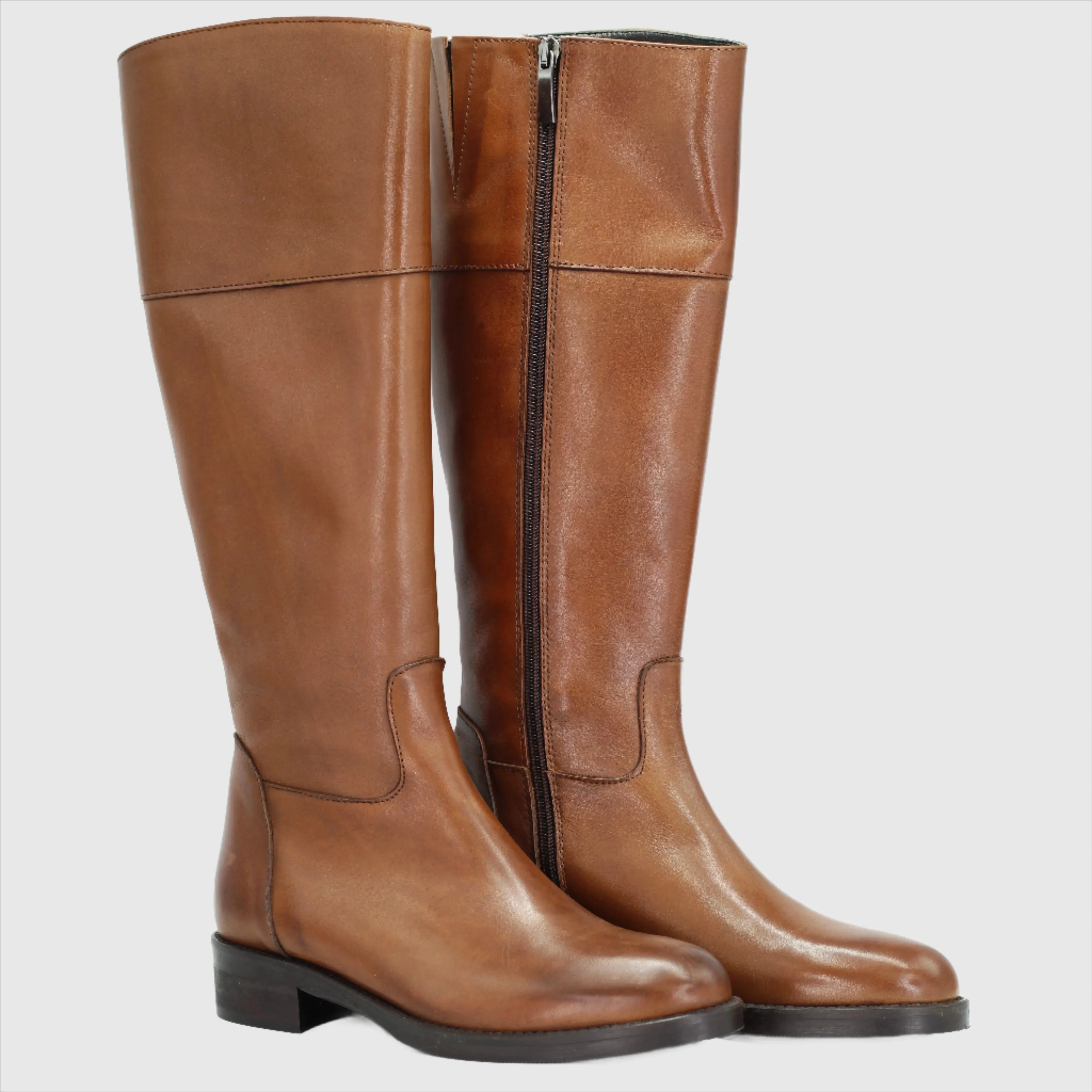 Women's equestrian boot in calf leather cuoio (GC5904)